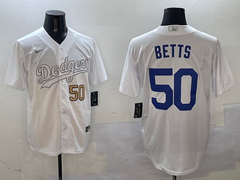 Men Los Angeles Dodgers #50 Betts White Fashion Edition Game 2025 Nike MLB Jersey style 9->los angeles dodgers->MLB Jersey